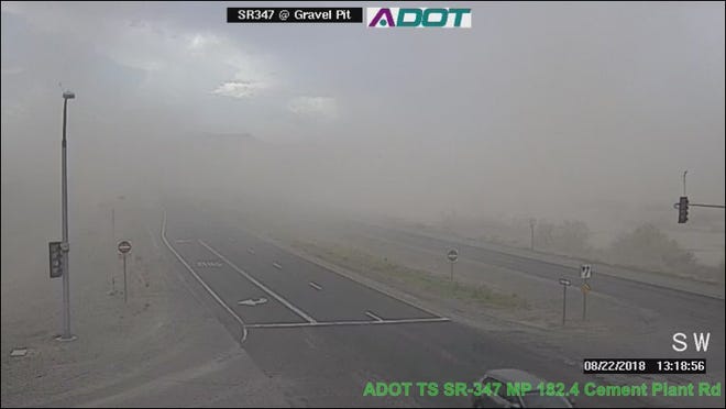 Dust blowing near Wild Horse Pass in Chandler
