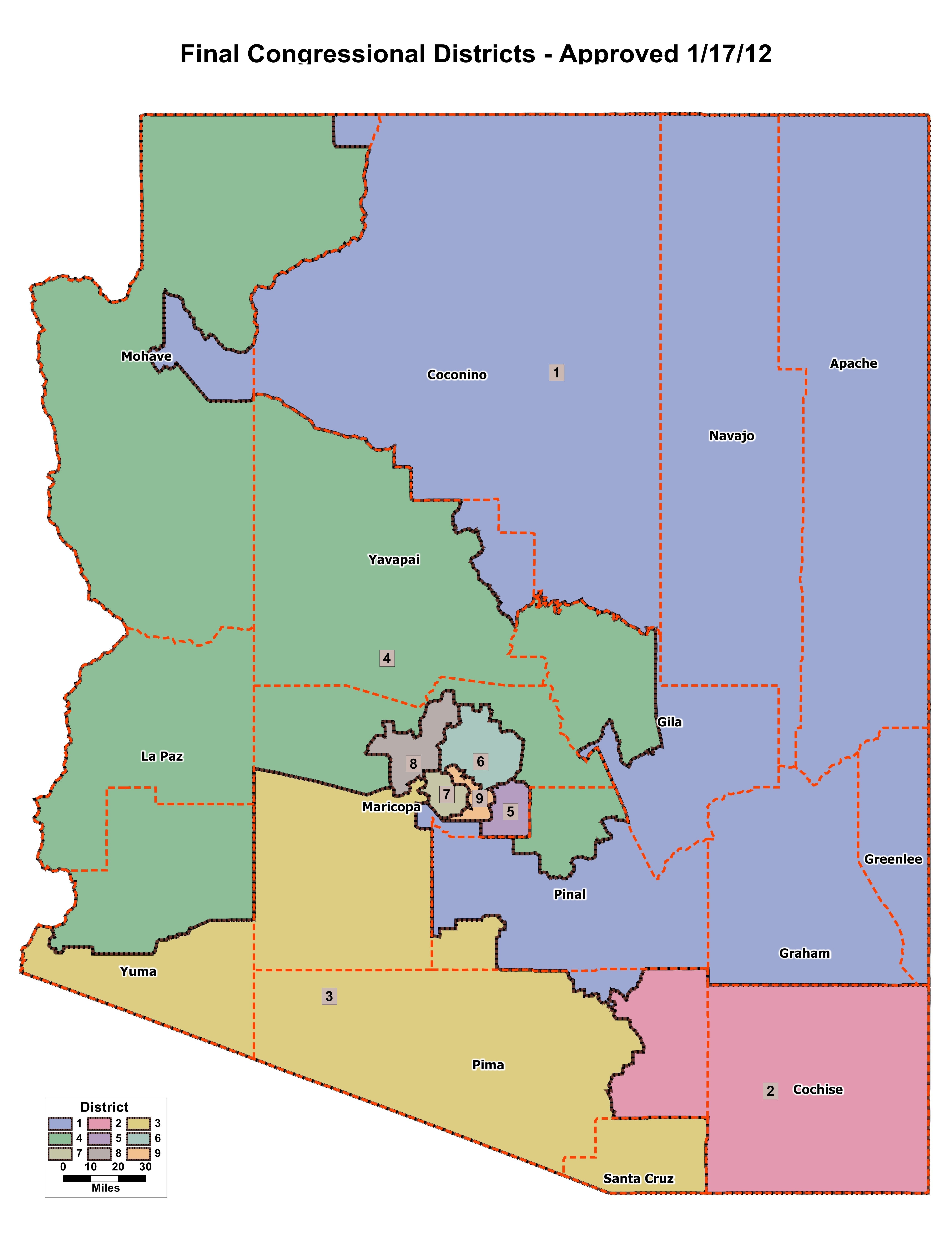 Arizona Legislative District Map Map Of Us West