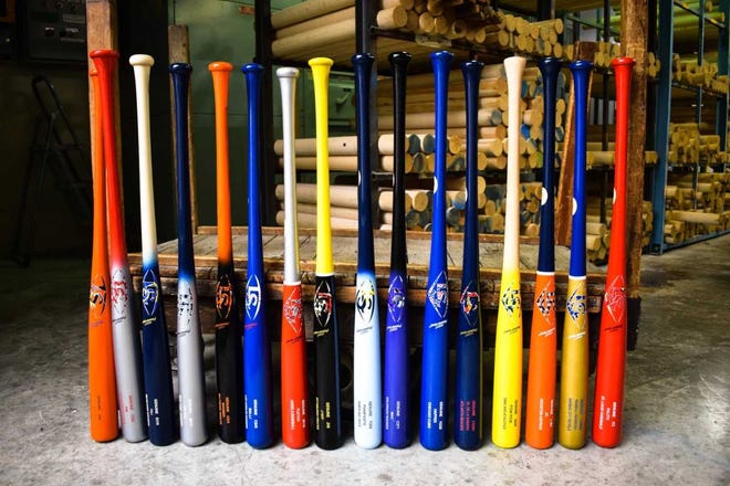 Louisville Slugger is making colorful bats bearing the nicknames of MLB players for the second-annual Players Weekend.