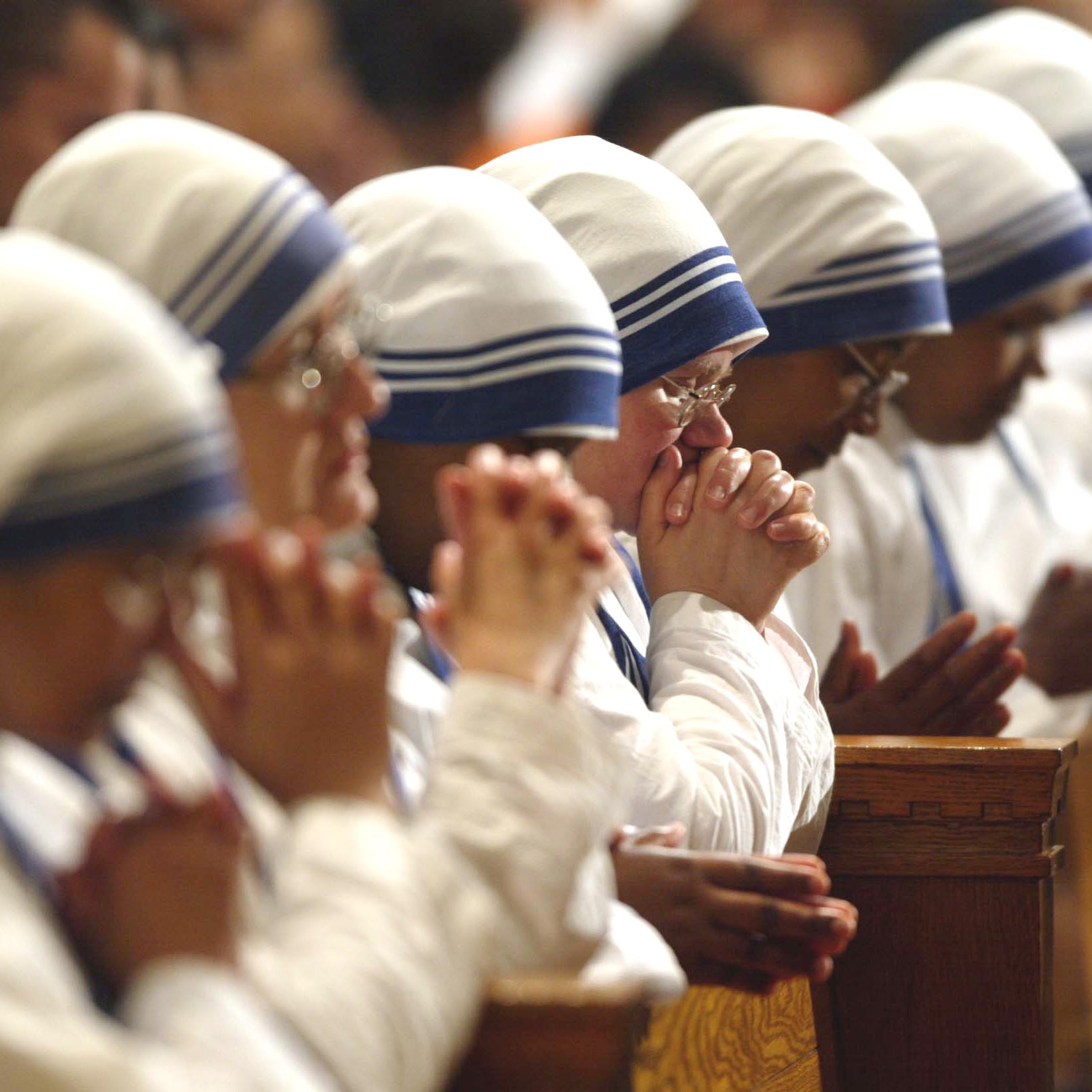 Sisters of Charity attend mass at the Basilica of the National Shrine of the Immaculate Conception.
