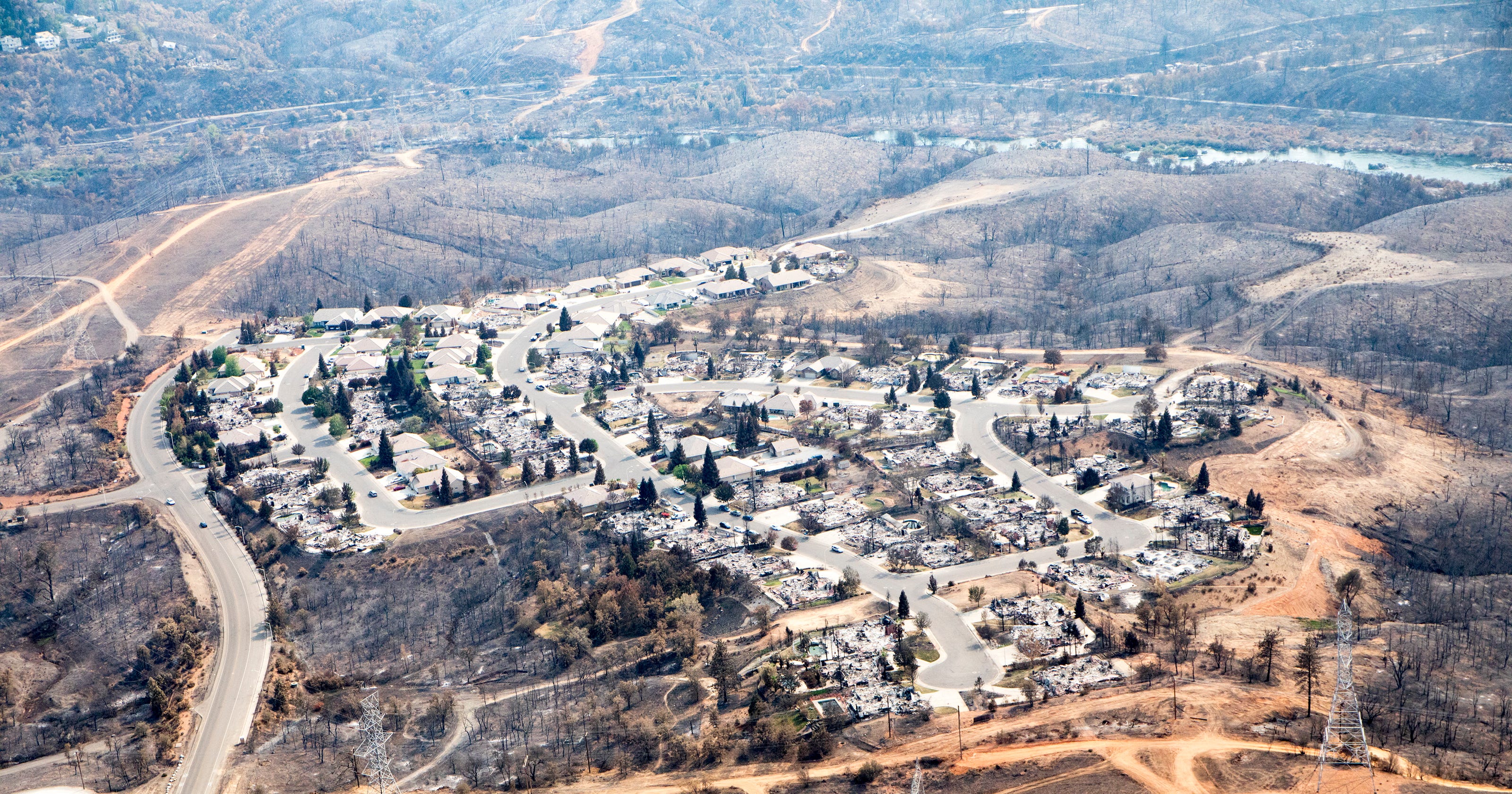 Aerial View Of Carr Fire In California Shows Scale Of
