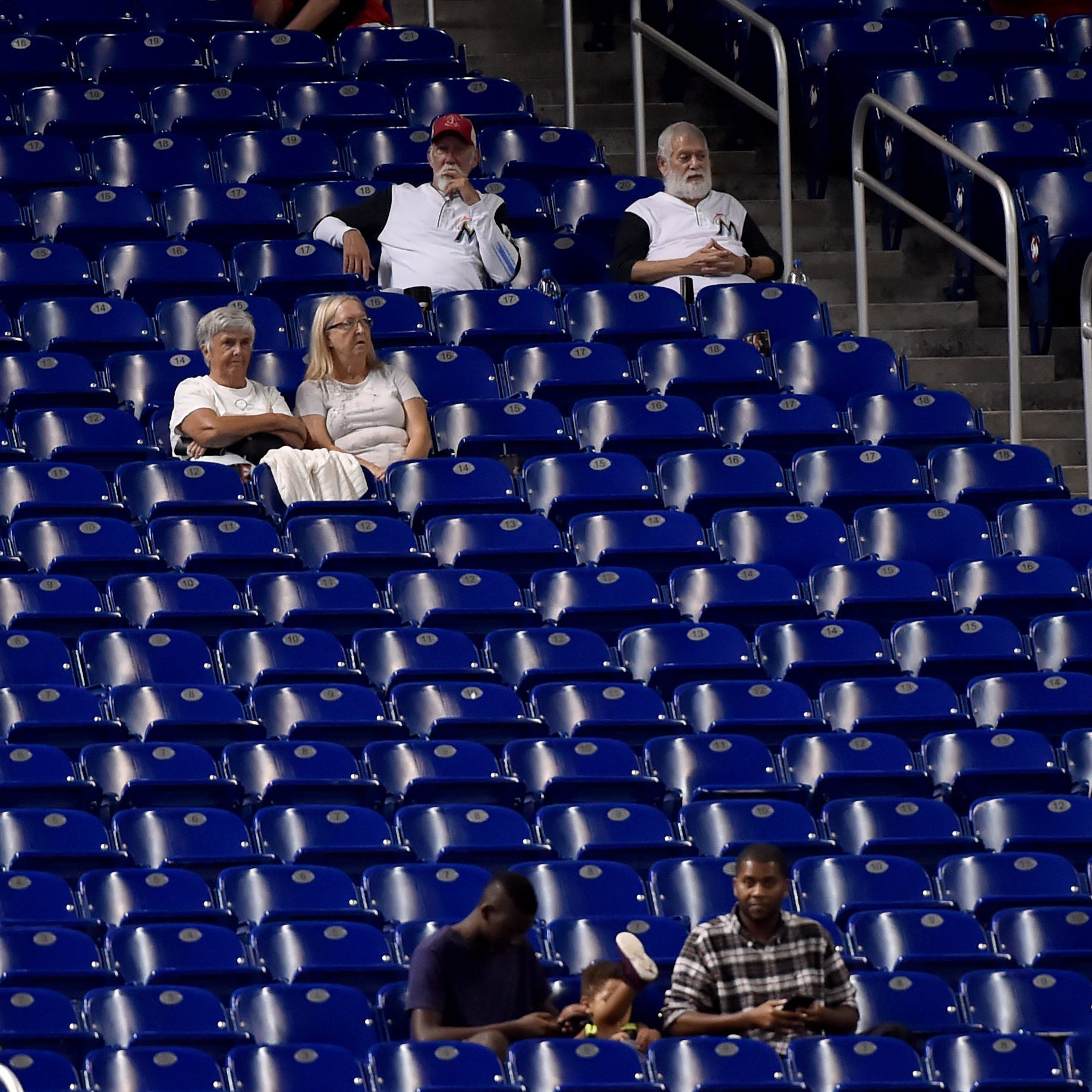 The average attendance of 10,088 Marlins Park ranks last in the majors.