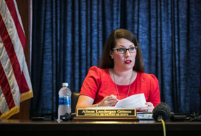 Kentucky Secretary of State Alison Lundergan Grimes has been accused of abusing her office. Aug. 28, 2018