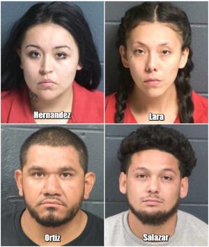 Four suspects charged in connection to a fatal shooting of Las Crucen Raymond Hernandez on Sunday, Aug. 26, 2018 on Bowman Avenue were booked into the Doña Ana County Detention Center on Monday.