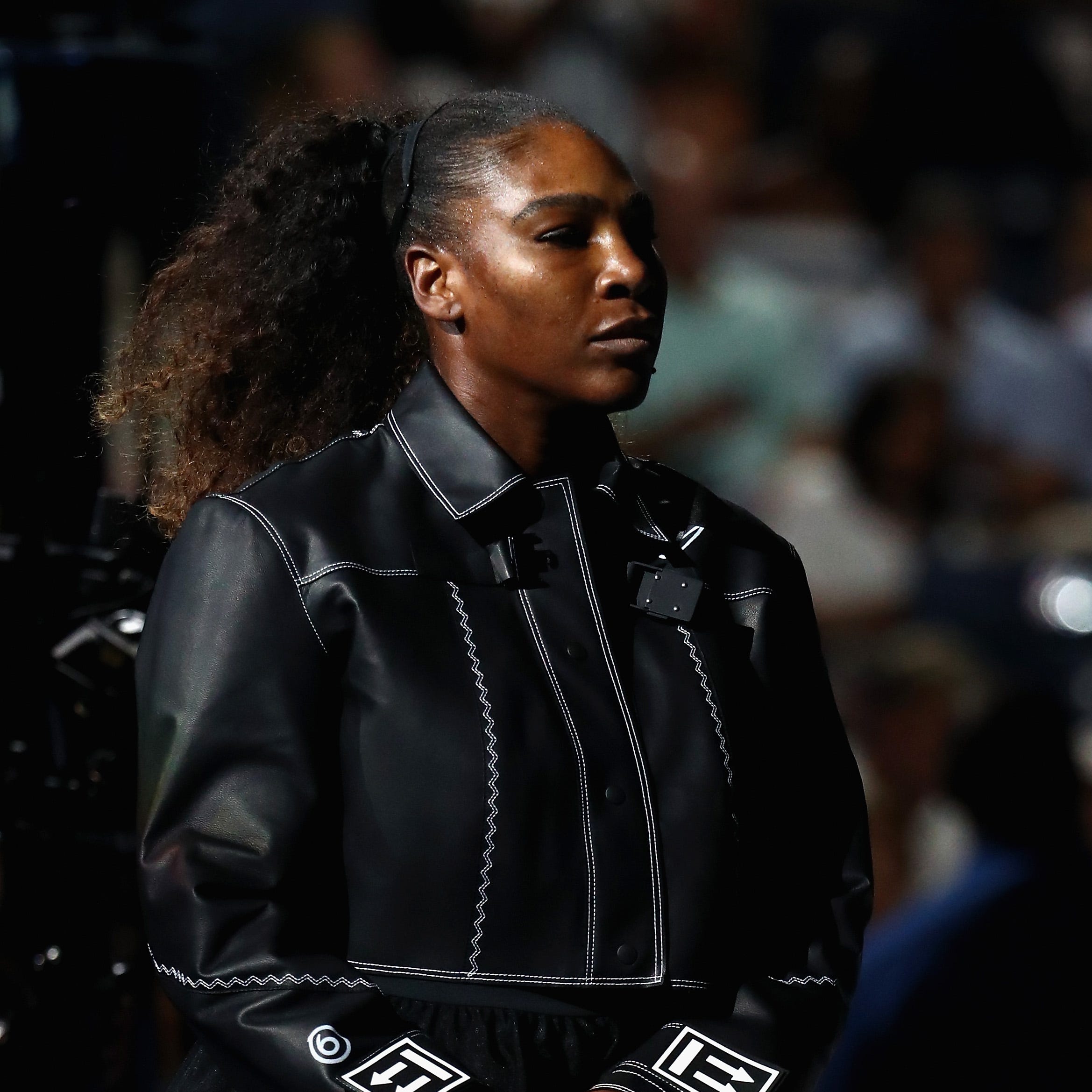 Serena Williams takes the court for her opening match at the US Open.