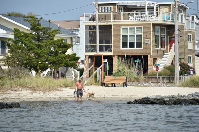 View of Dewey Beach from the Rehoboth Bay.