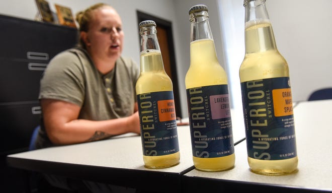 Owner and founder Melina Lamer talks about her product, Superior Switchel, during an interview Wednesday, Aug. 29, in St. Cloud. The St. Cloud-based company is in the running for a statewide entrepreneurial award.