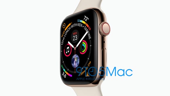 The new Apple Watch Series 4, according to a leak from Apple blog 9to5Mac.