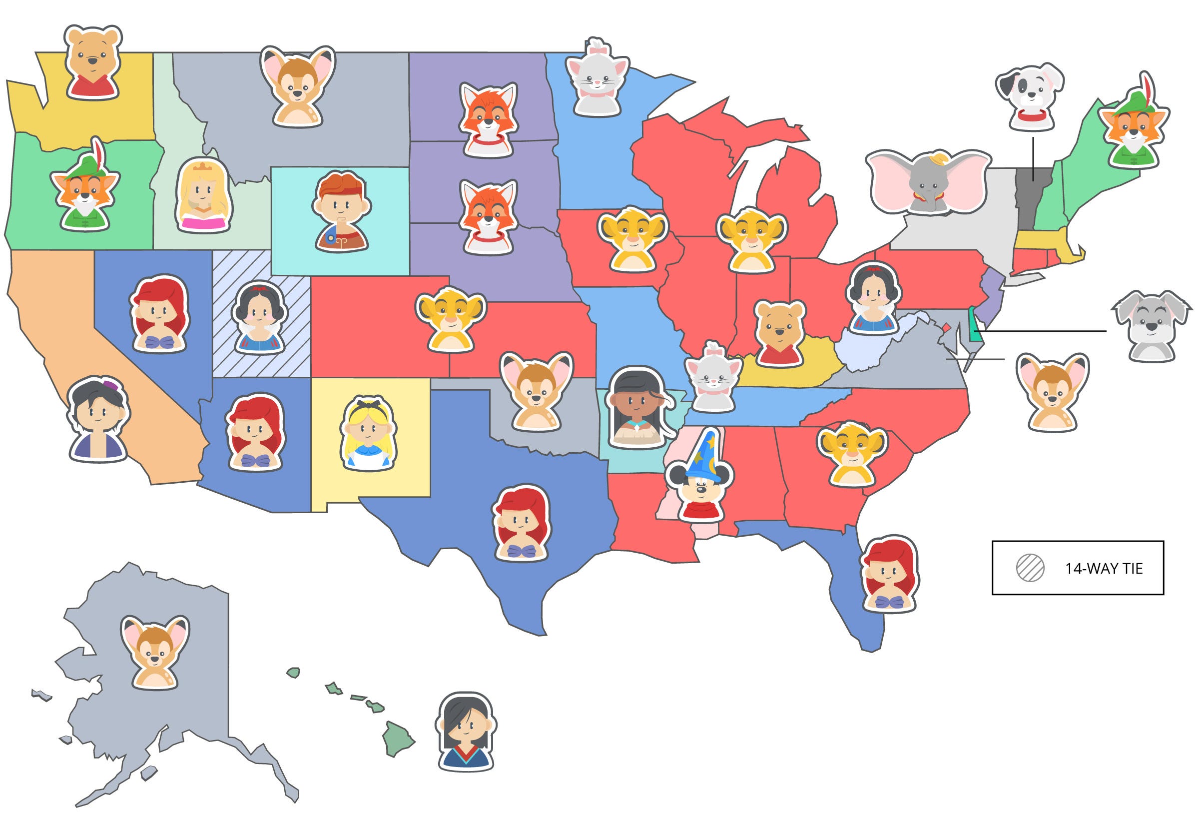 Favorite Disney Classic Movies By State