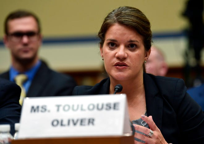 New Mexico Secretary of State Maggie Toulouse Oliver speaks during a House Oversight and Government Reform Committee hearing on Capitol Hill in July 2018.
