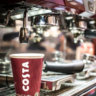 United Kingdom-based coffee chain Costa, acquired by Coca-Cola, has more than 4,000 retail locations worldwide.