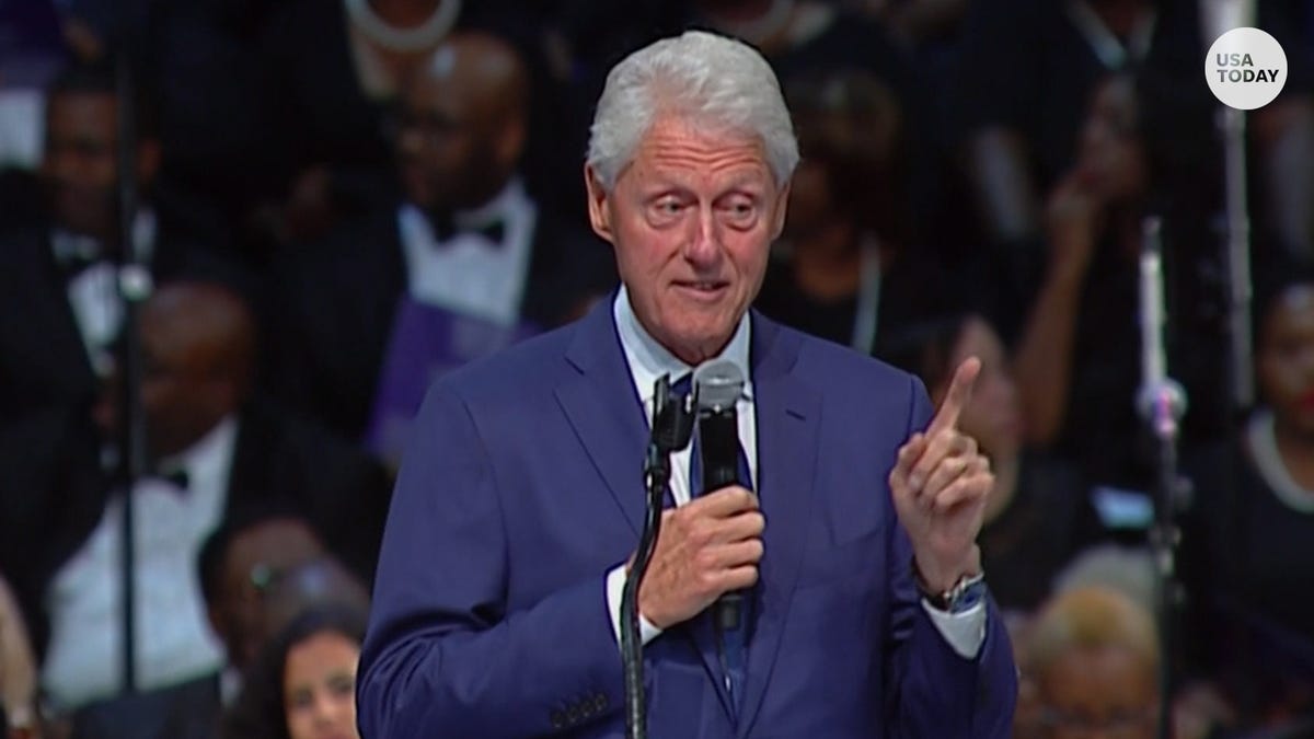 Former President Bill Clinton talked about his love for Aretha Franklin while speaking at her funeral.