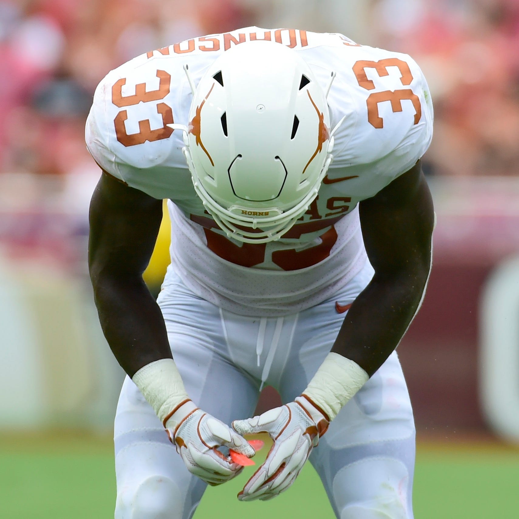 Texas linebacker Gary Johnson after being ejected for targeting against Maryland.