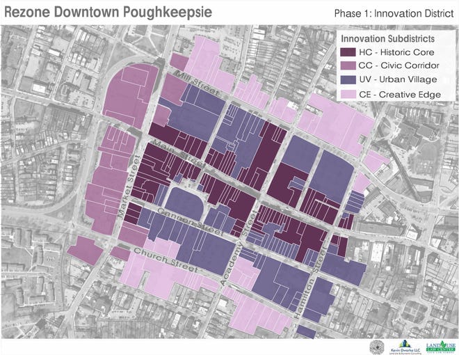The proposed Poughkeepsie Innovation District, which would