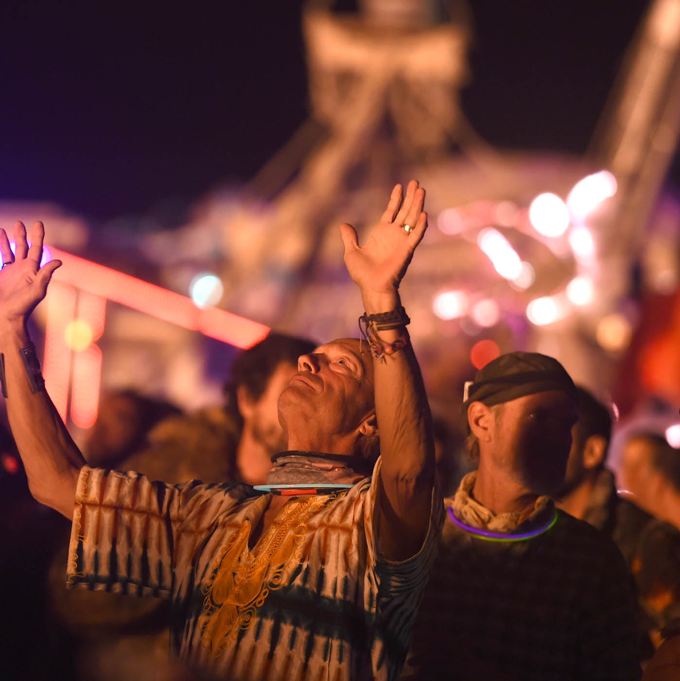 The man burns: A photo from Saturday, Sept. 1, 2018 at Burning Man.
