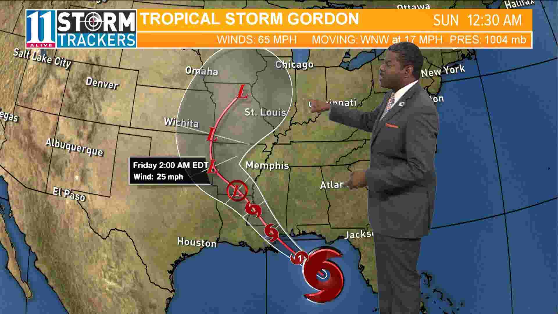 Tropical Storm Gordon expected to hurricane Monday