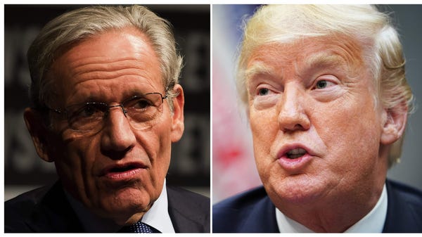 President Donald Trump and Bob Woodward