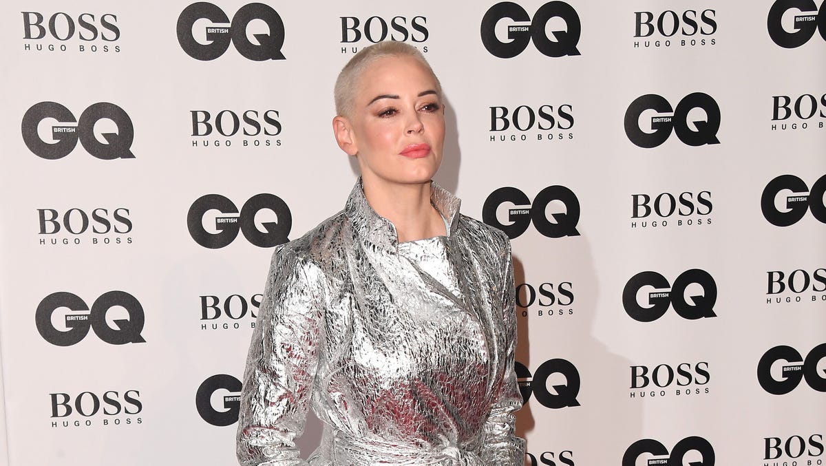 Rose McGowan is all silvery at the GQ Men of the Year Awards.