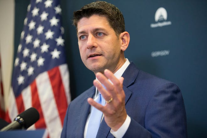 Speaker of the House Paul Ryan speaks during a news conference on Capitol Hill in Washington, D.C.  July 24, 2018.