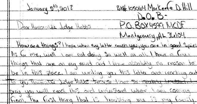 Jan. 5, 2018, letter from Markeefe Hill to Judge Truman Hobbs asking for a bond hearing.