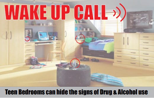 the Hartland-based Your Choice Prevention Education group has a mock up of a teen bedroom containing red flags that could point to drug or alcohol abuse. Hales Corners will  have a similar room for parents and all those who have contact with young people to tour Sept. 29.