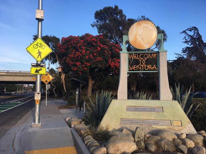A sign welcomes visitors to Ventura.
