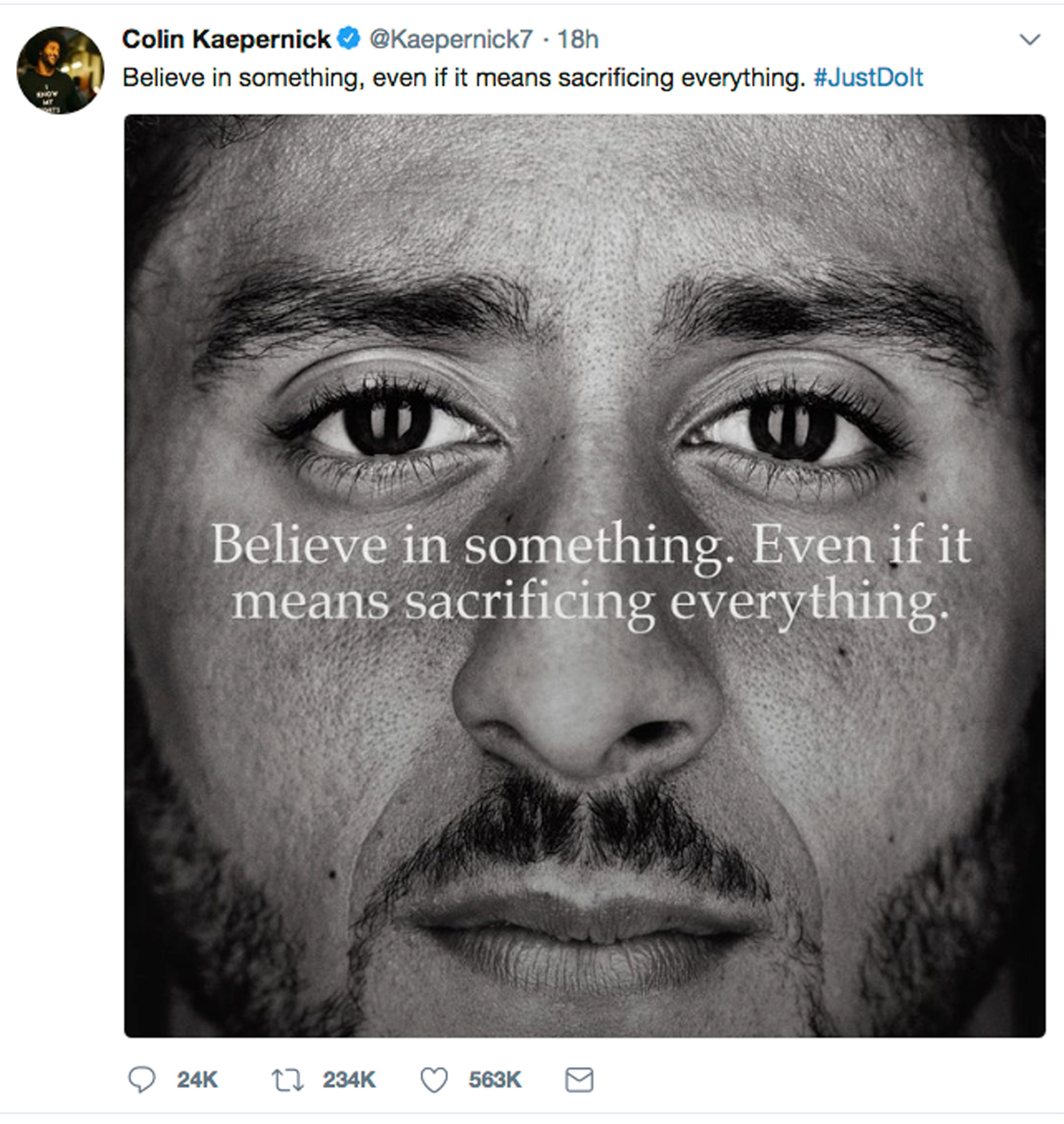 colin kaepernick and nike ad