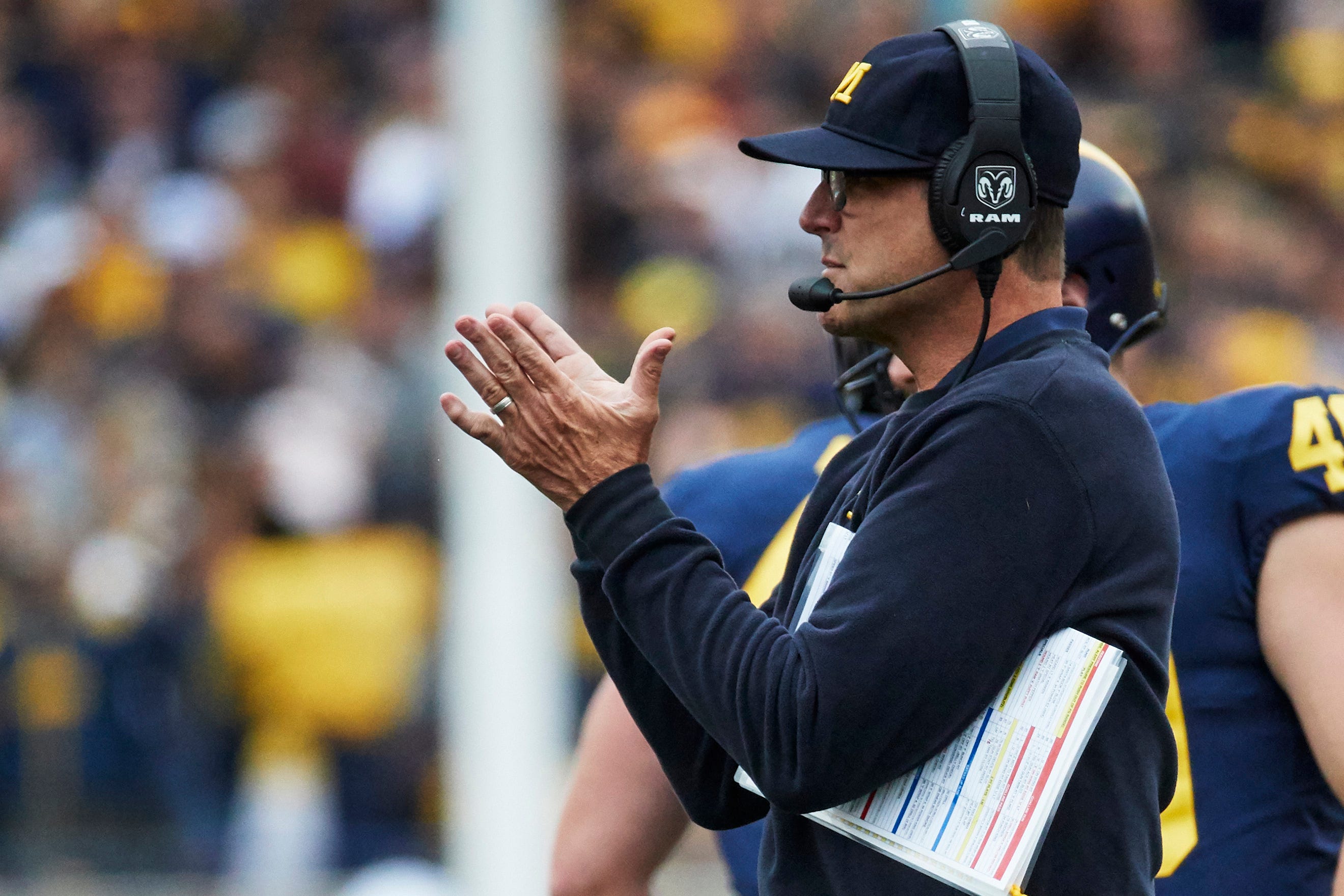 michigan wolverines football receiver gloves