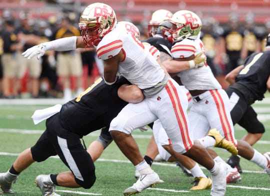 Bergen Catholic vs. Archbishop Wood at Rutgers' High Point Solutions Stadium on Saturday, September 8, 2018. BC #2 Aeneas DiCosmo in the second quarter. 