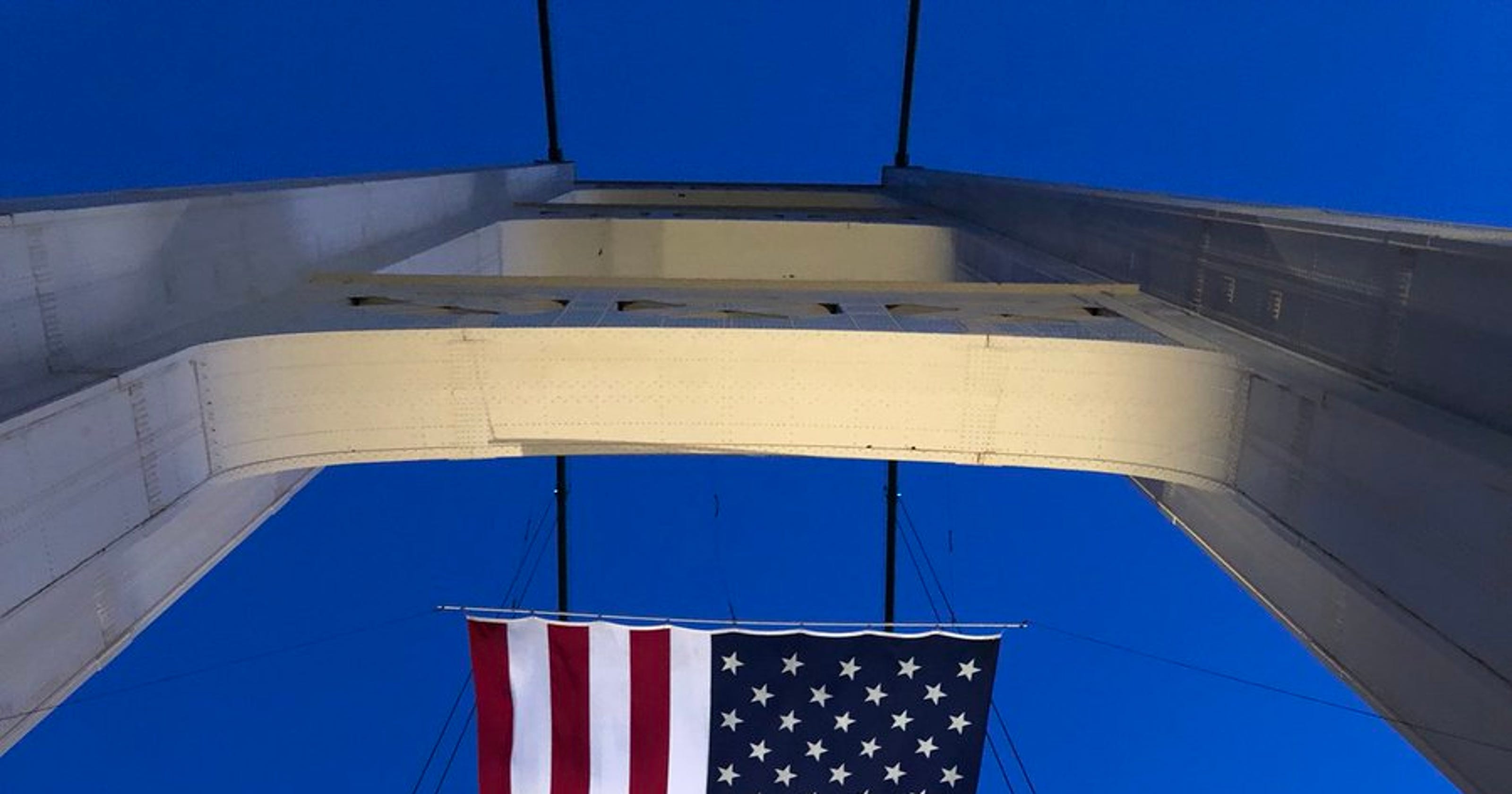 Mackinac Bridge flies American flag on 9/11 anniversary