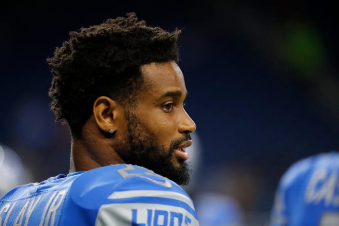 Lions cornerback Darius Slay was back on the field Friday.