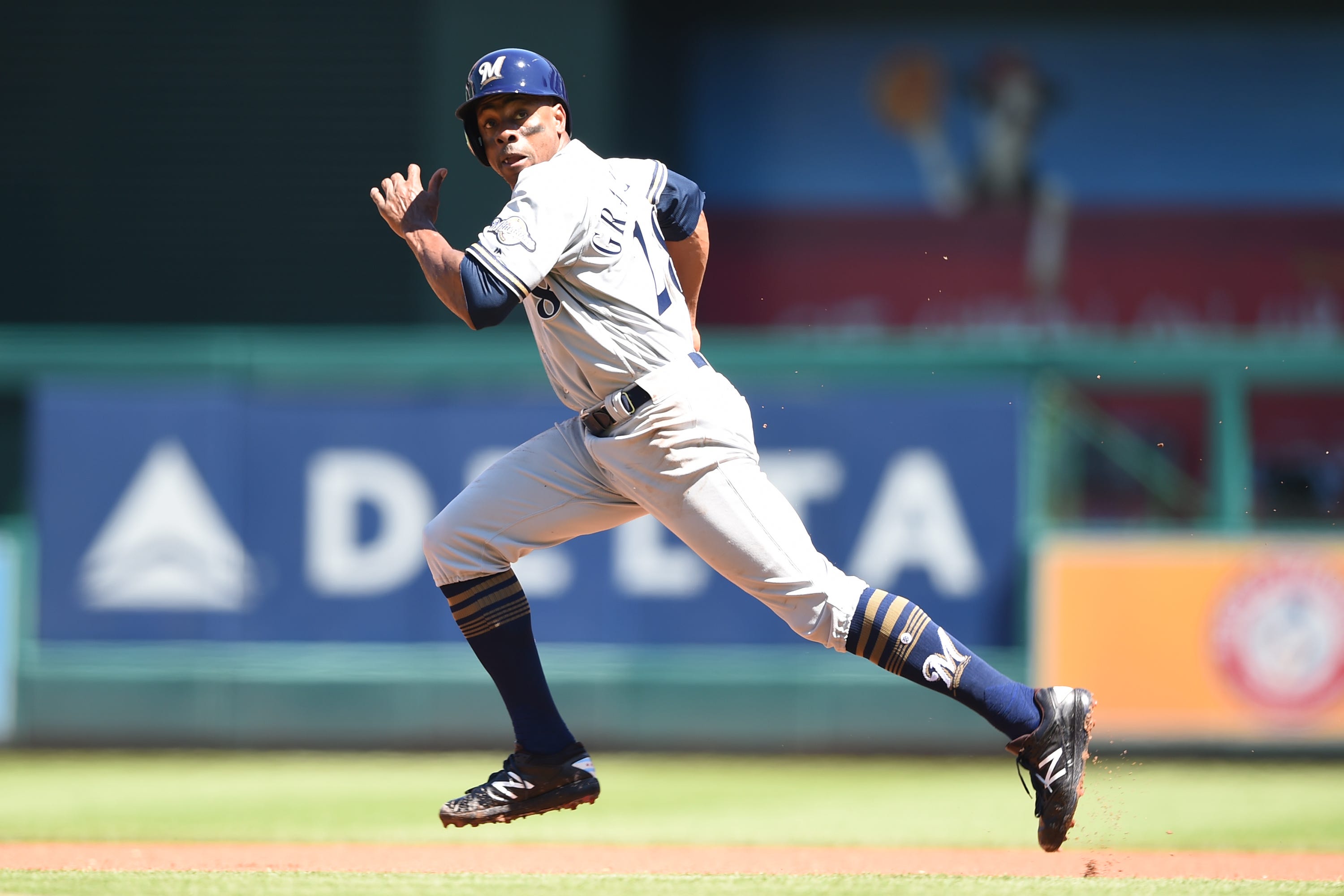 Brewers outfielders Curtis Granderson
