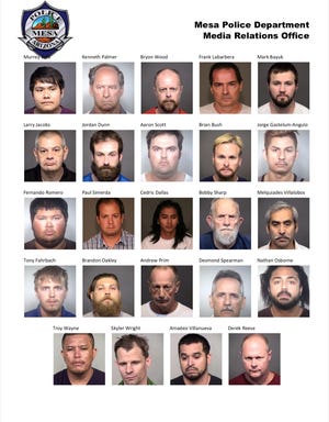 Photos of the 24 men arrested as part of undercover operation led by the Mesa Police Department to find child sex criminals.