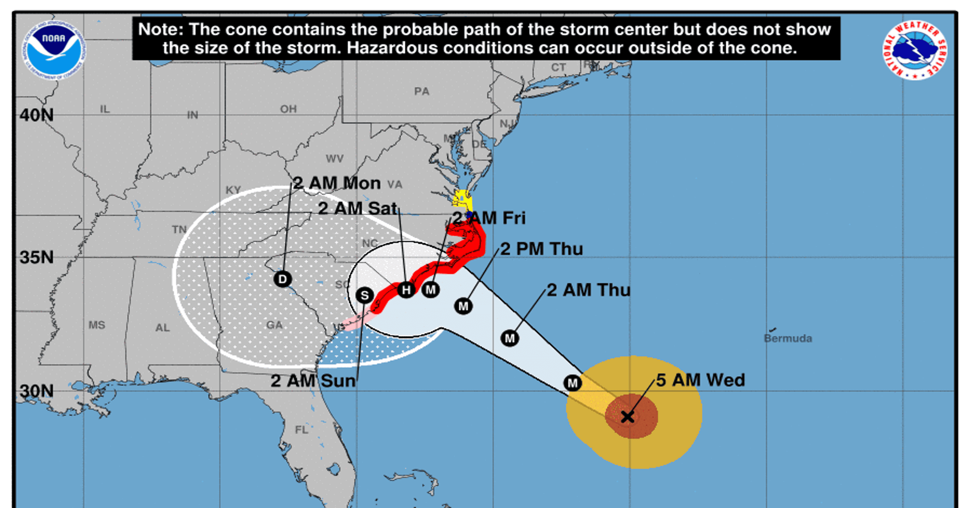 Hurricane Florence path shifts Weather impacts under new forecast track