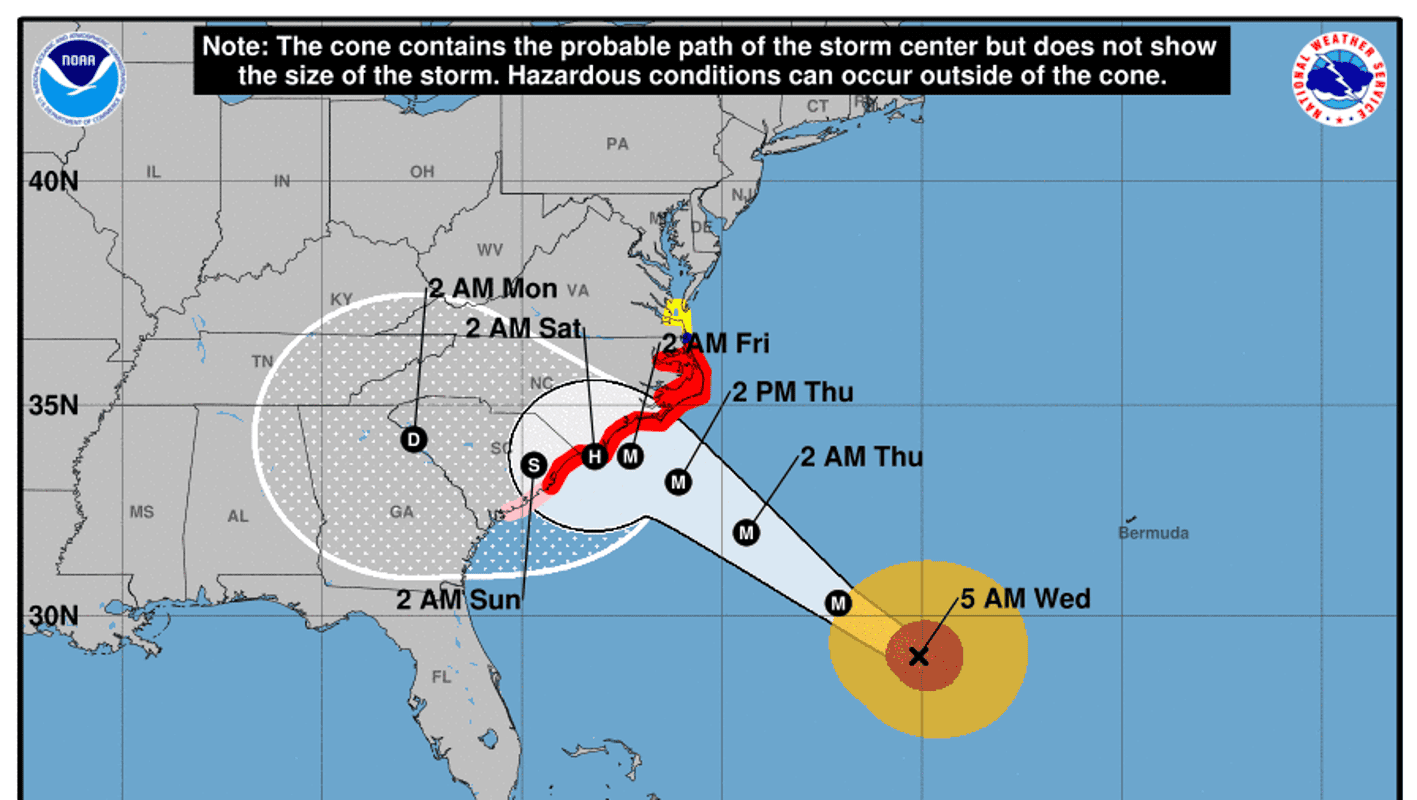 Hurricane Florence Path Shifts Weather Impacts Under New Forecast