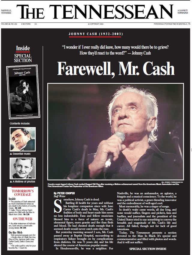 Johnny Cash S Death In Nashville Obituary