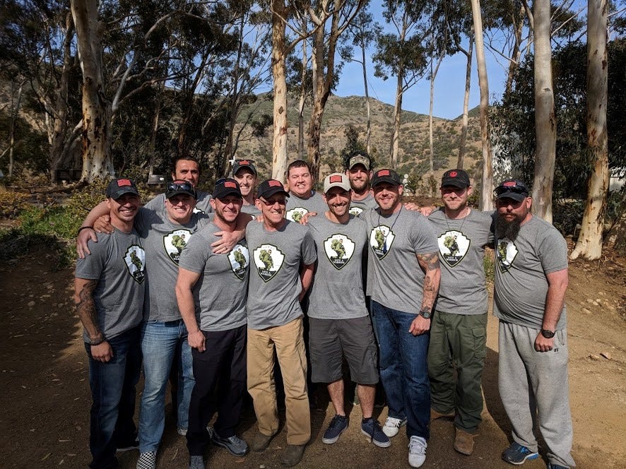 Jeremiah Hale, front row far left, considers his "fellow military and first responder brothers" an integral part of his support system.