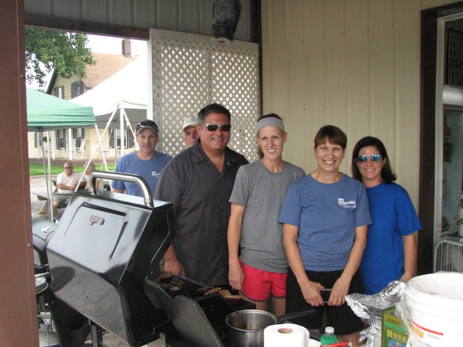 (From left) Alan Zorzi, Bill Parker, Vinnie Berti, Dena Cifaloglio, Rita Muzzarelli and Rose Muzzarelli are pictured at the annual Grilling on the Farm event at Muzzarelli Farm in Vineland.