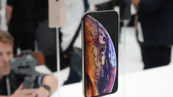 New iPhone XS Max on display at Apple's launch...