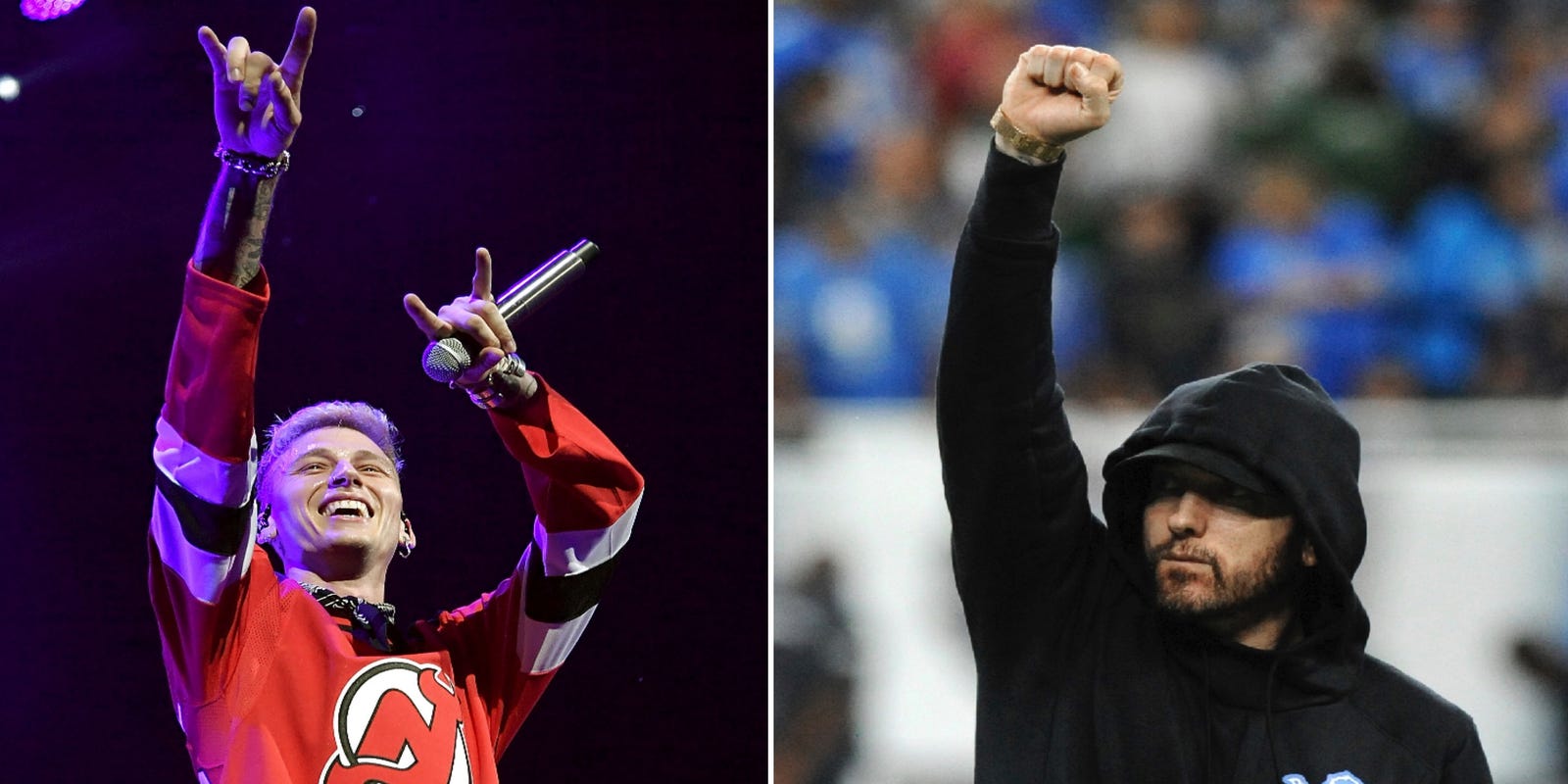 Machine Gun Kelly Literally Trashes Eminem S Diss Track