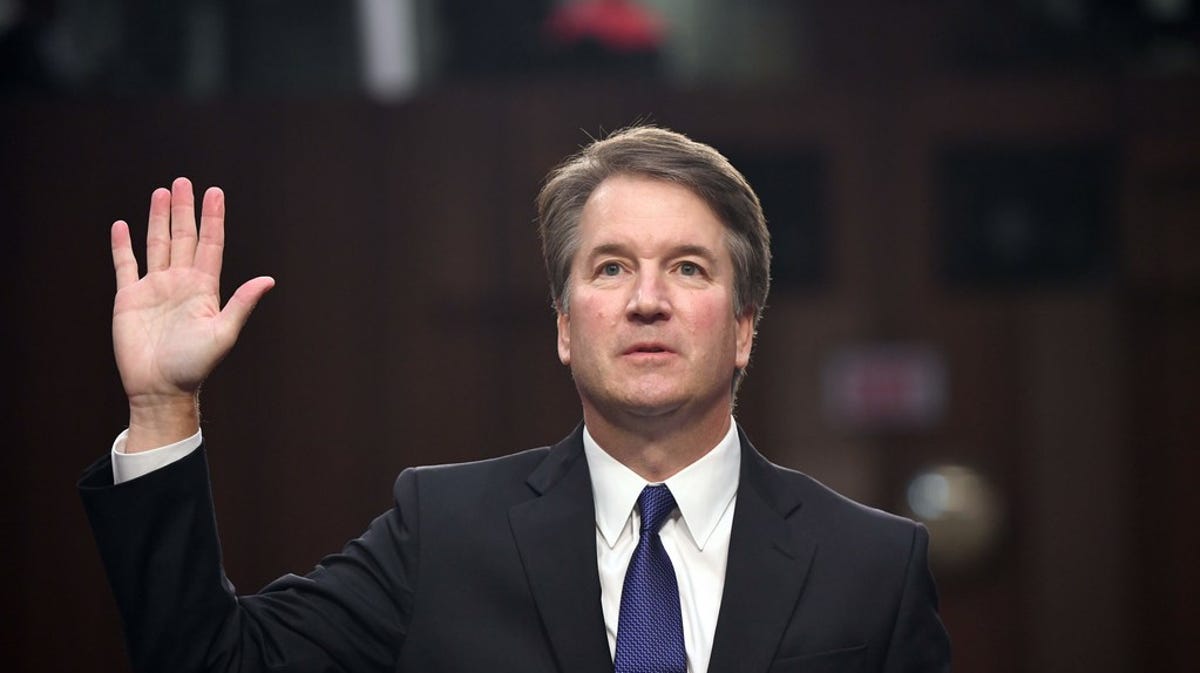 Supreme Court nominee Brett Kavanaugh is sworn in for his confirmation hearings, Sept. 4, 2018, Washington, D.C.