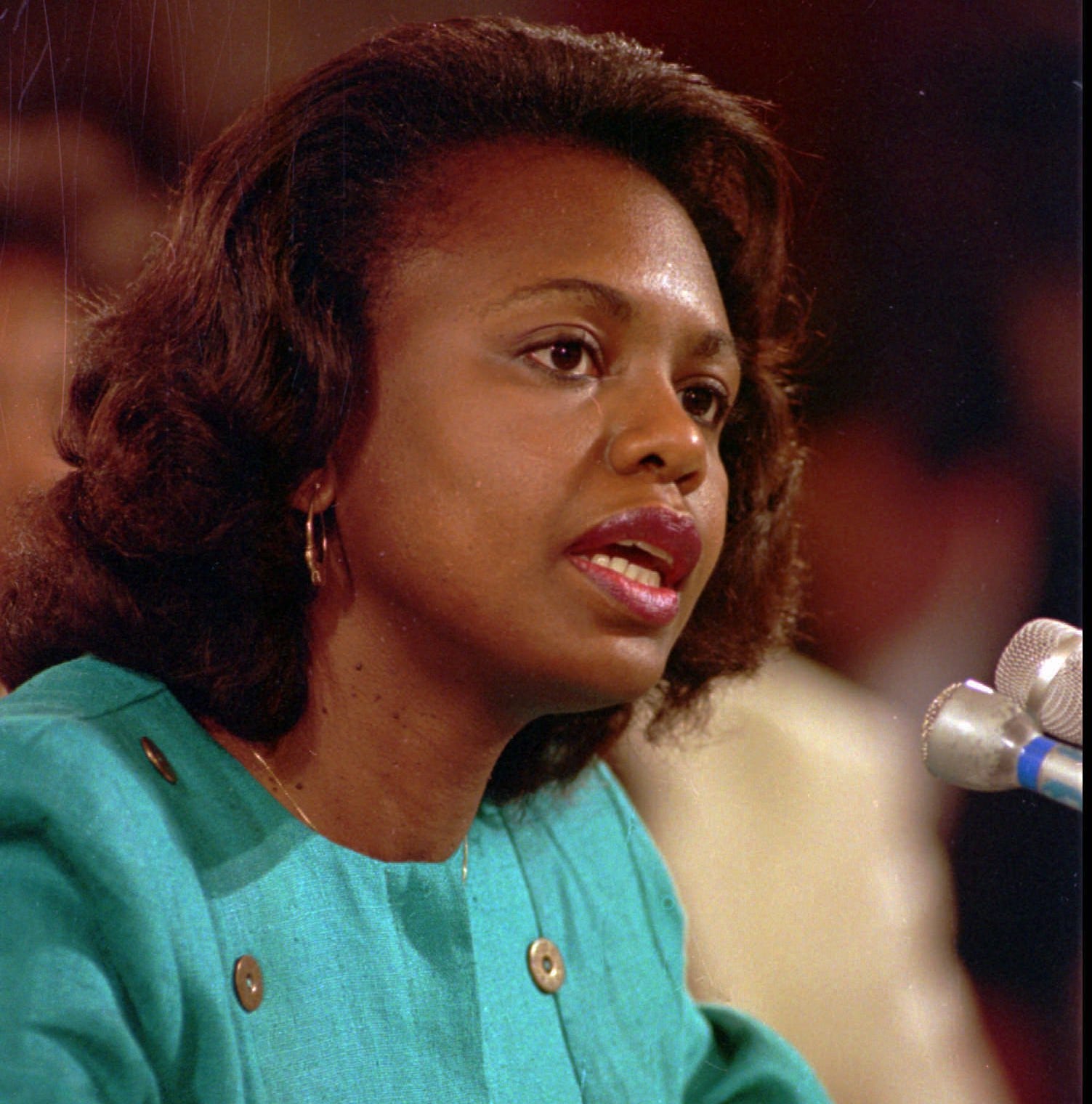Anita Hill testifies before the Senate Judiciary Committee on Oct. 11, 1991.