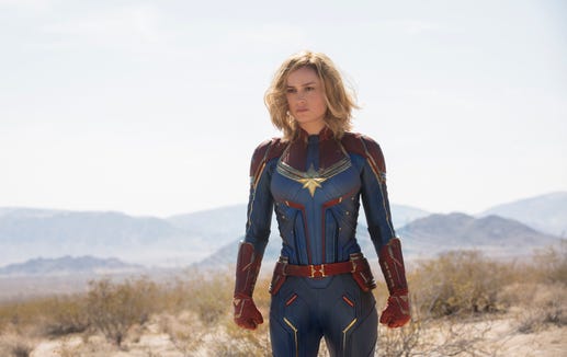 Brie Larson stars as the super-powerful Carol Danvers in "Captain Marvel."