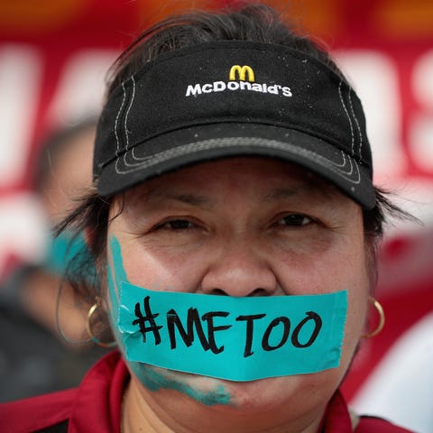 McDonald's workers are joined by other activists...