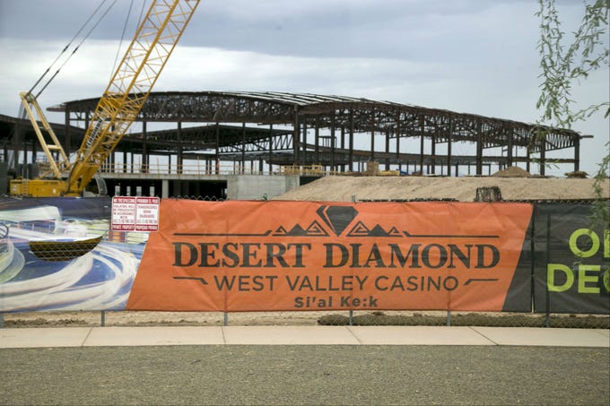 Construction in the expansion of the Desert Diamond West Valley Casino in Glendale on Sept. 19, 2018.