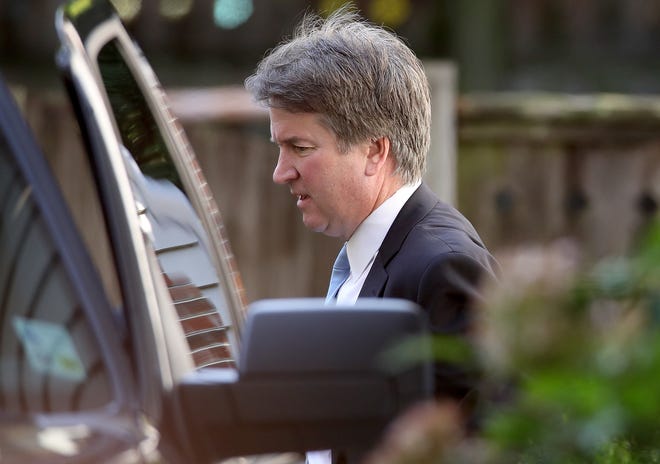 Supreme Court nominee Brett Kavanaugh leaves his home in Chevy Chase, Maryland, on Wednesday.