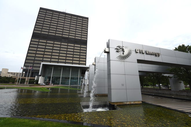 DTE headquarters next to Beacon Park in downtown Detroit on Thursday July 20, 2017