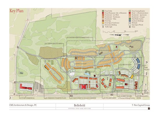 The site plan for the Bellefield at Historic Hyde Park development.