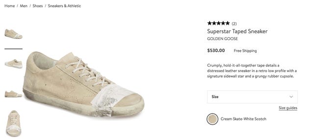 The Golden Goose Superstar Taped Sneaker is sold on nordstrom.com.