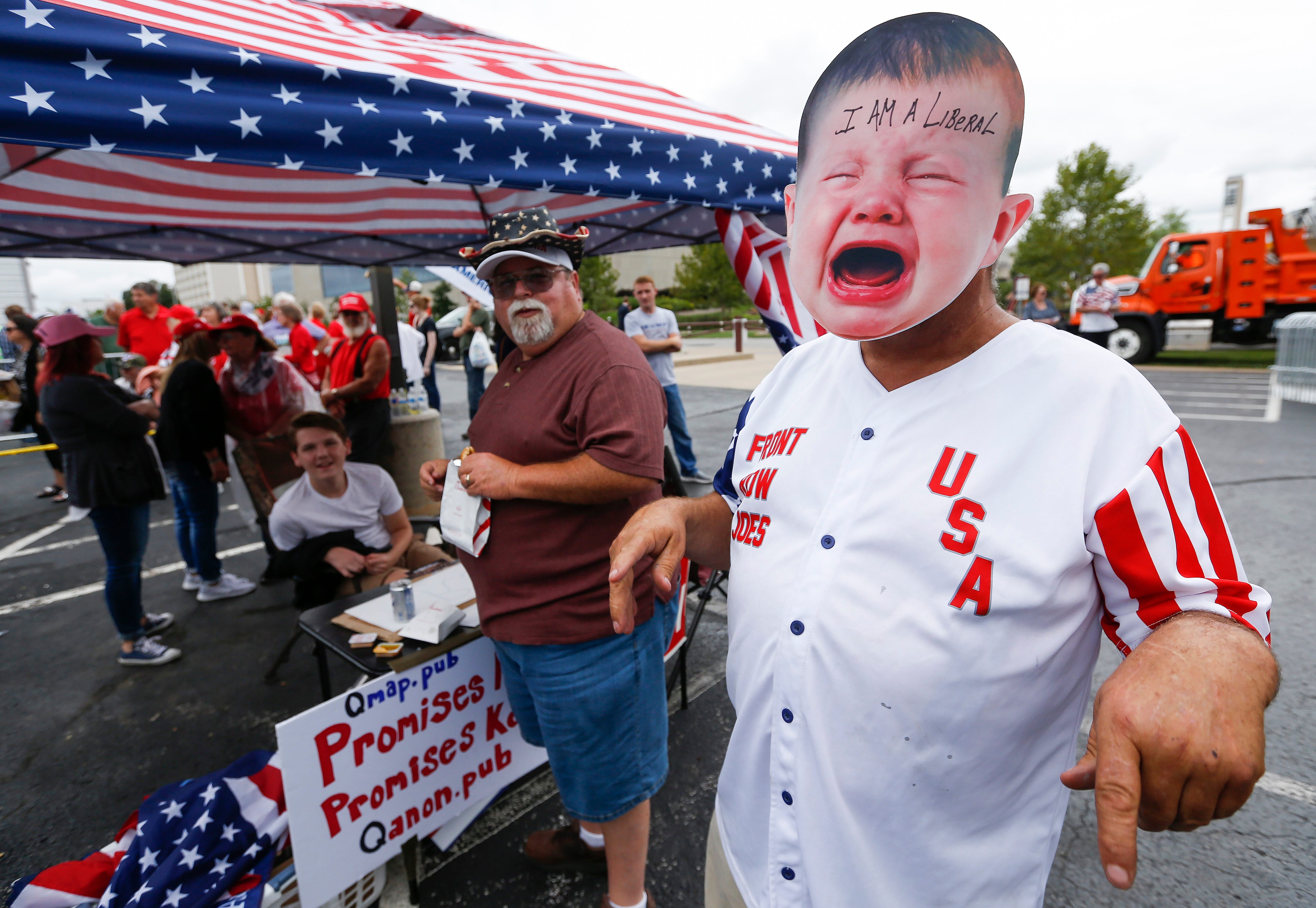Trump supporters happy to wait for president to arrive Friday